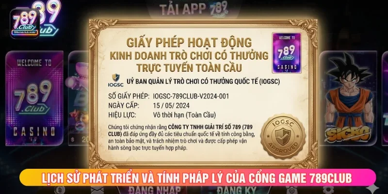 Giấy phép hoạt động pháp lý của 789CLUB