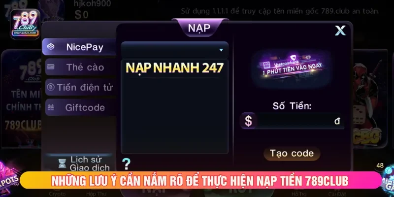Kiểm tra kỹ thông tin khi nạp tiền 789CLUB để tránh bị lỗi