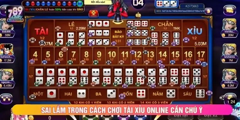 Sai lầm trong cách chơi tài xỉu online cần chú ý