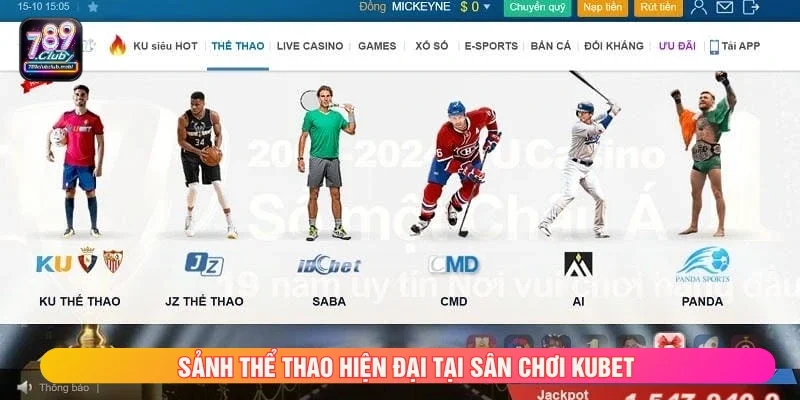 Sảnh thể thao chất lượng tại KUBET