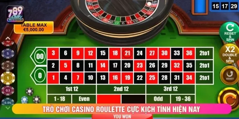 Trò chơi casino roulette cực kịch tính hiện nay